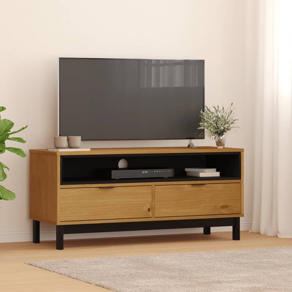 vidaXL ТВ шкаф "FLAM" 110x40x50 см бор масив