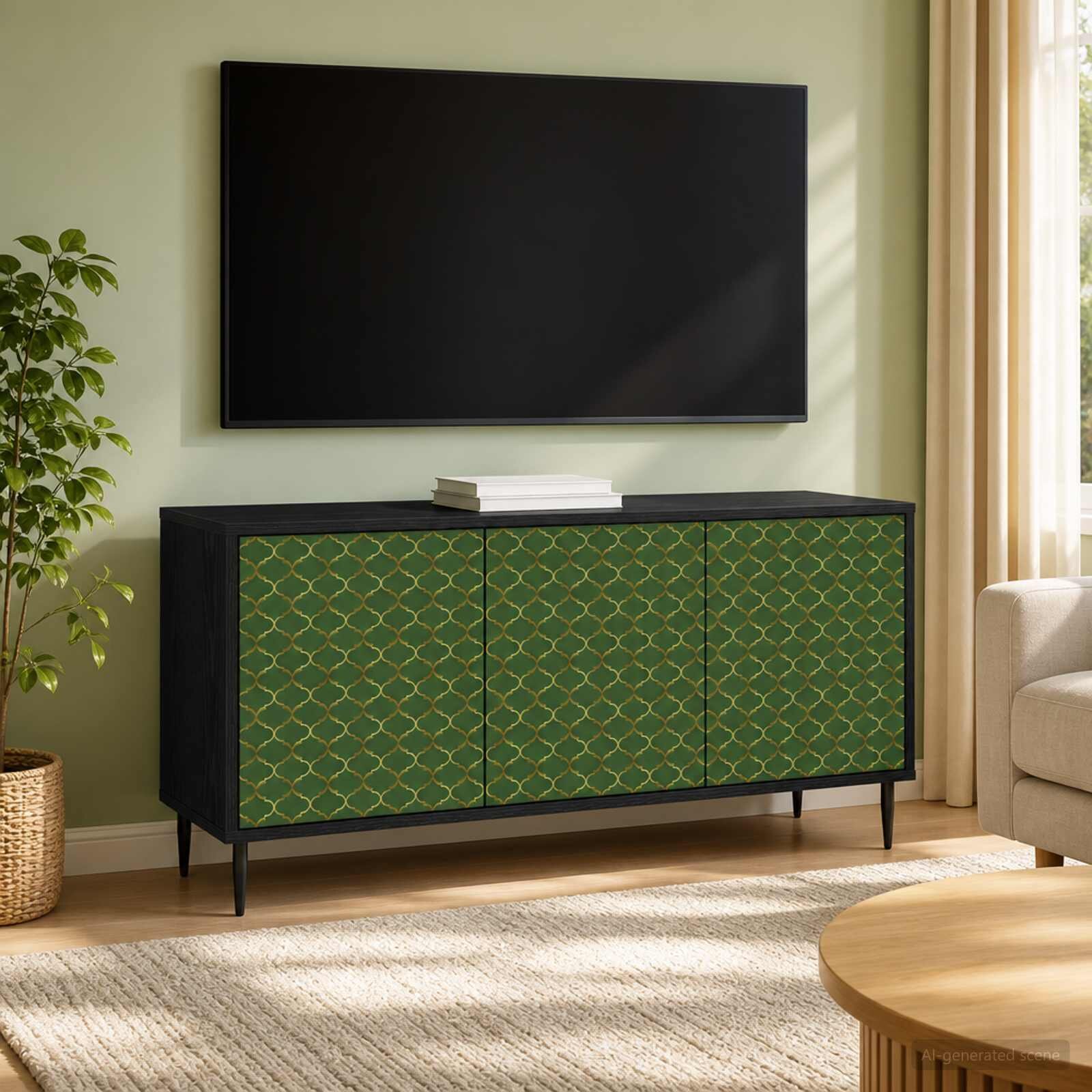vidaXL ТВ шкаф GELEEN 102 x 33 x 51 см Черен дъб Инженерна дървесина