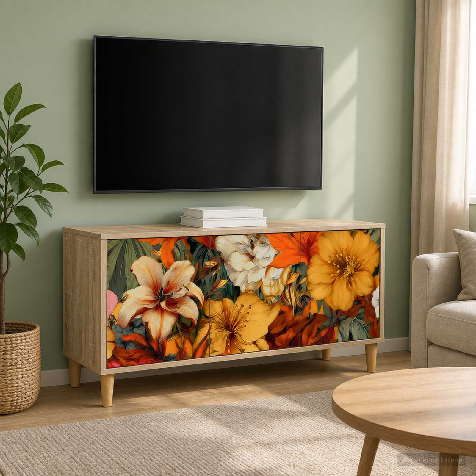 vidaXL ТВ шкаф GENNEP 102 x 33 x 50 см Сонома Инженерна дървесина