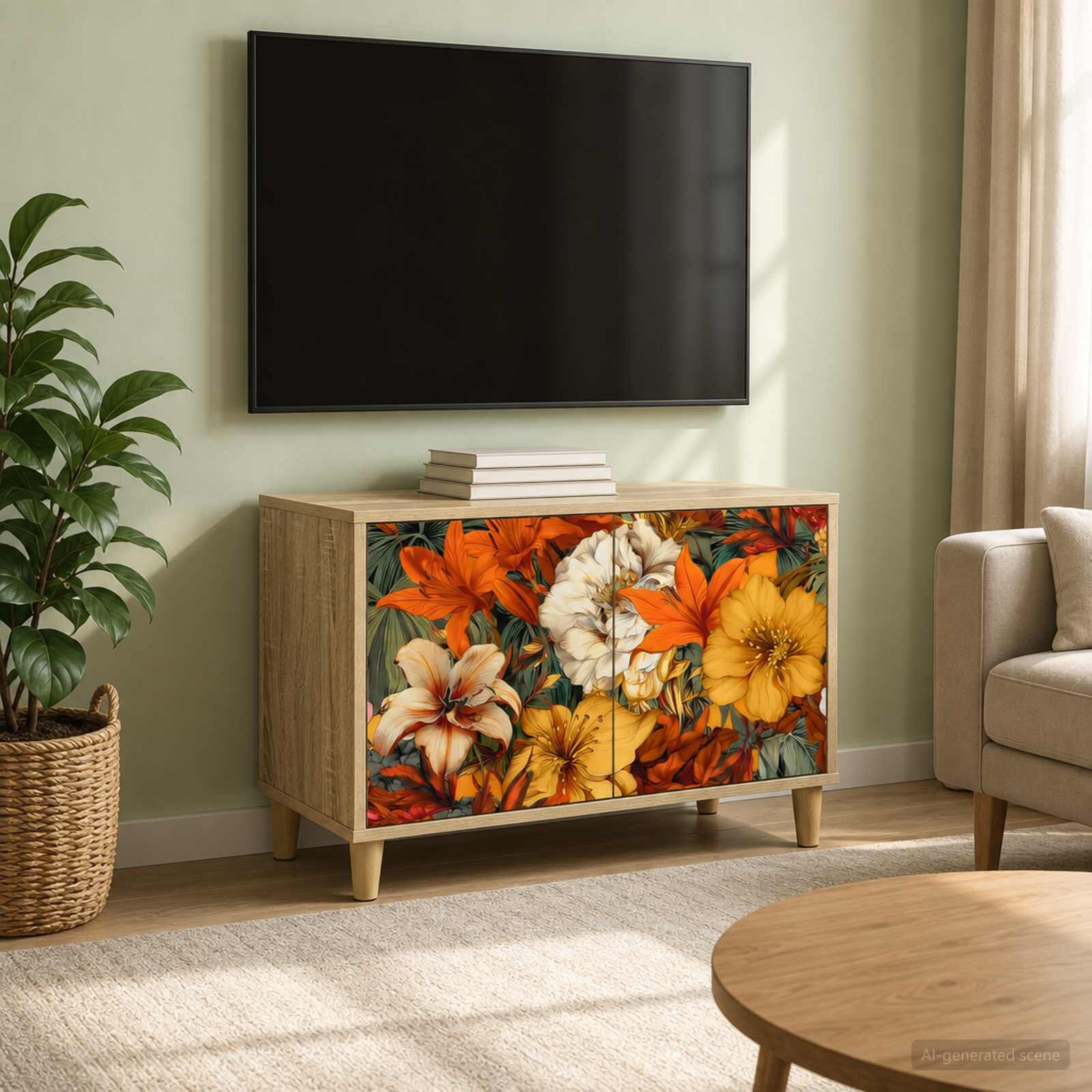 vidaXL ТВ шкаф GENNEP 69 x 33 x 50 см Сонома Инженерна дървесина