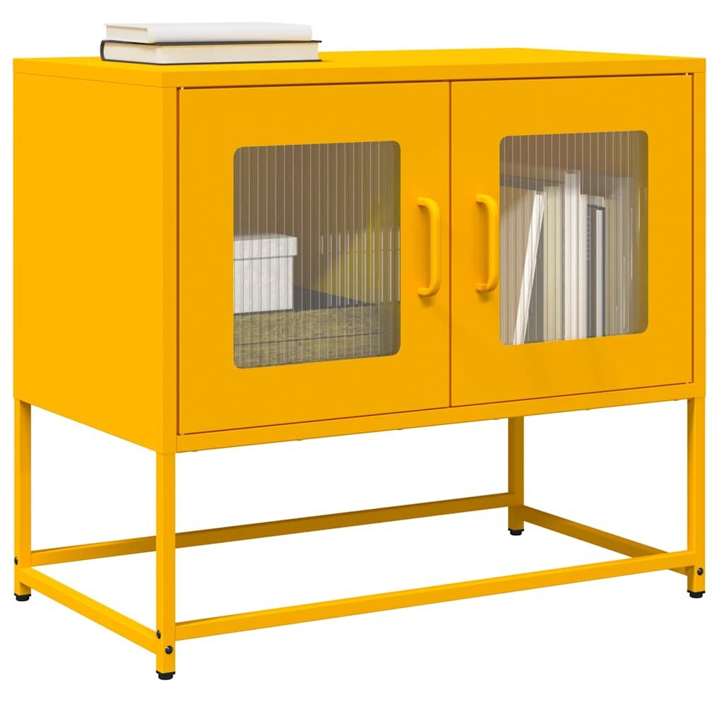vidaXL ТВ шкаф Горчица Жълто 68x39x605 cm Студено валцувана стомана