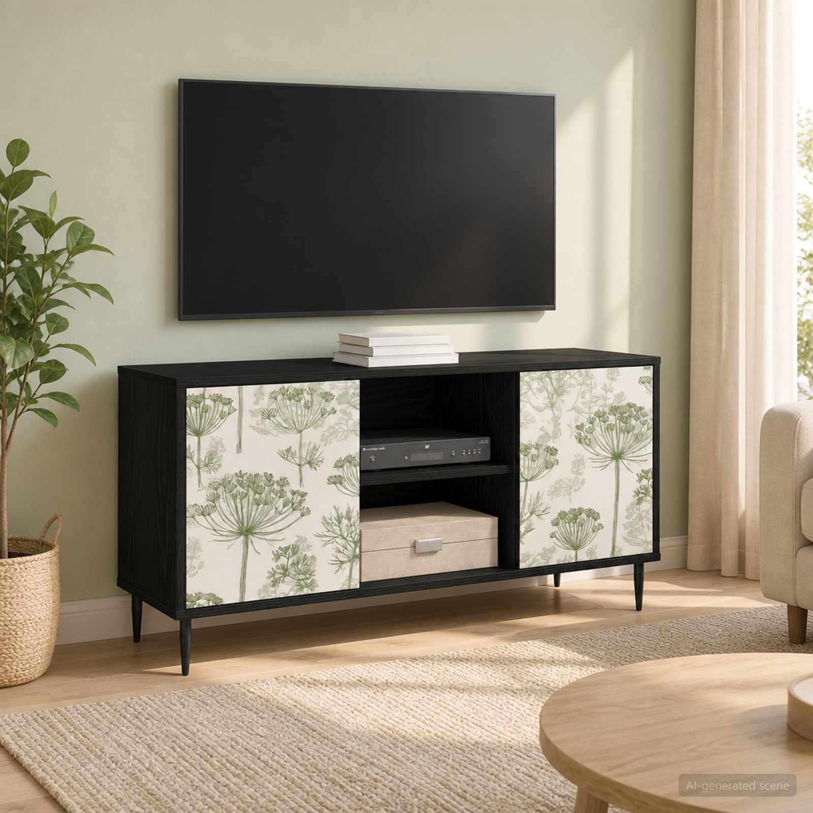 vidaXL ТВ шкаф GOTHA 102 x 33 x 51 см Черен дъб Инженерна дървесина