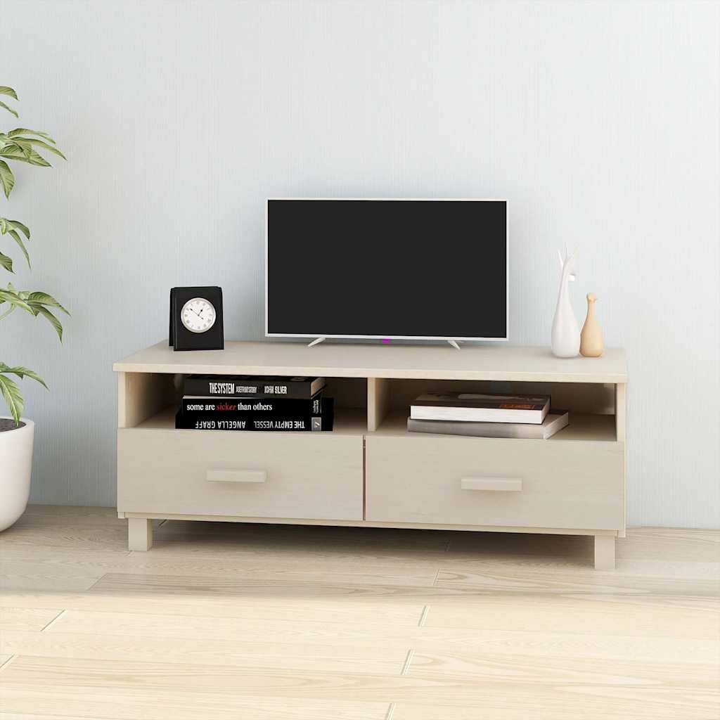 vidaXL ТВ шкаф HAMAR меденокафяв 106x40x40 см борово дърво масив