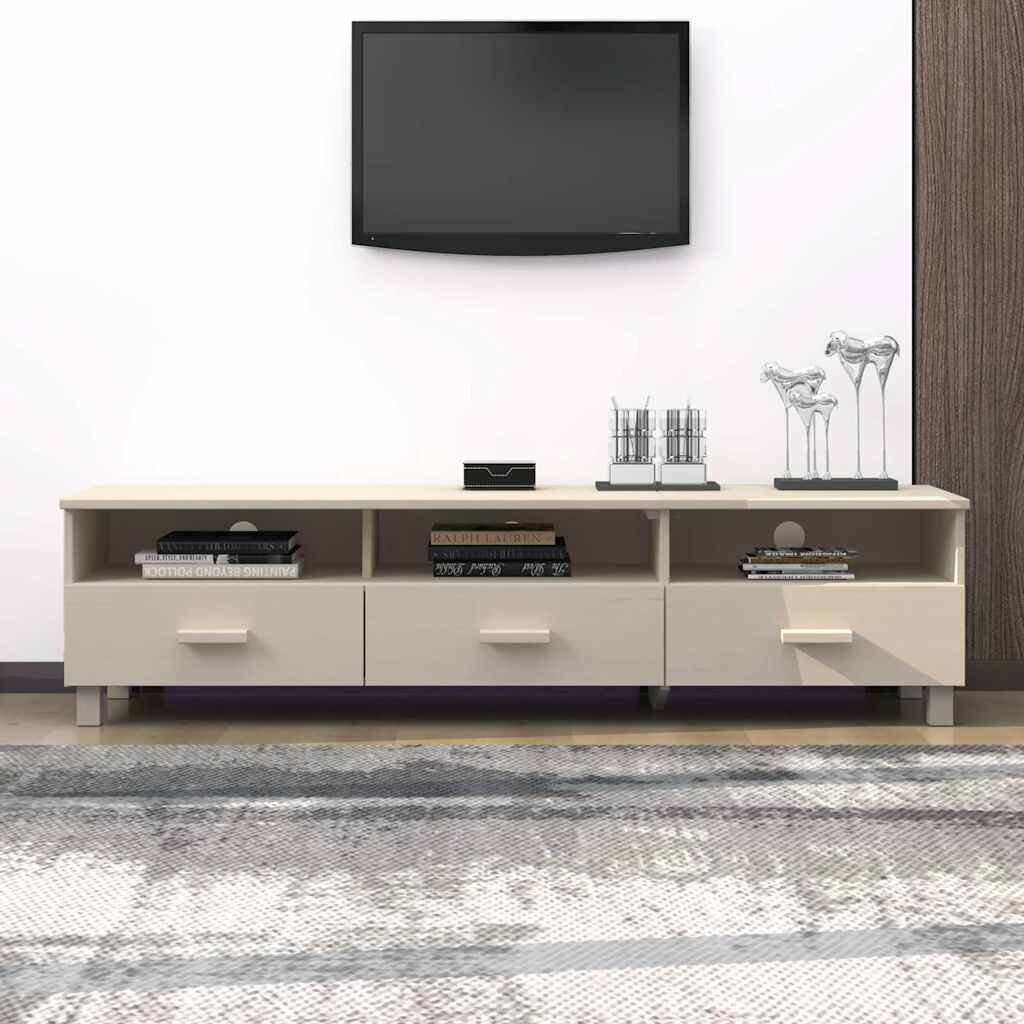 vidaXL ТВ шкаф HAMAR меденокафяв 158x40x40 см борово дърво масив
