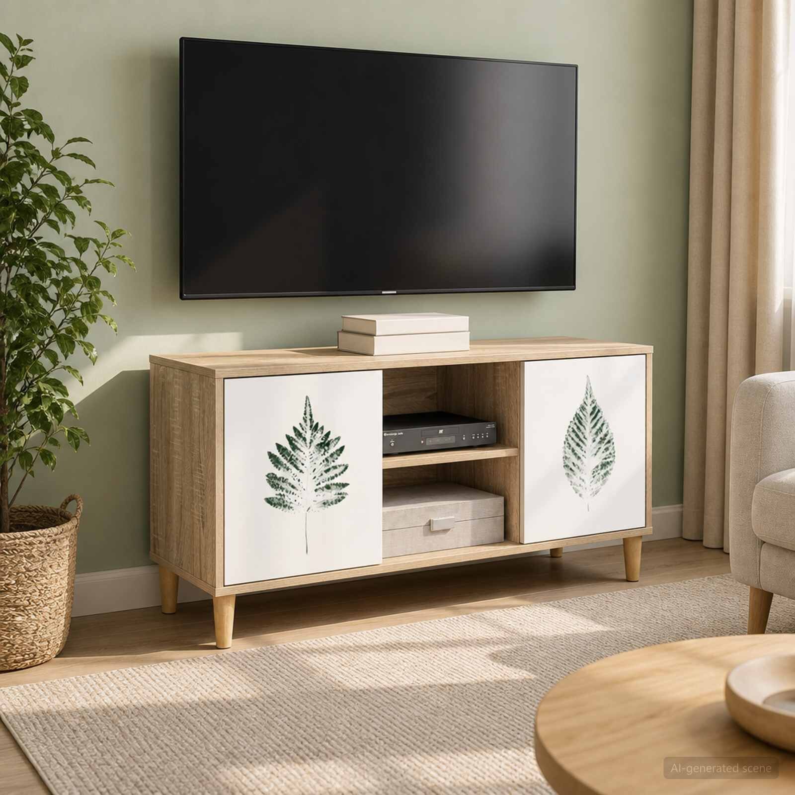 vidaXL ТВ шкаф HANAU 102 x 33 x 50 см Сонома Инженерна дървесина