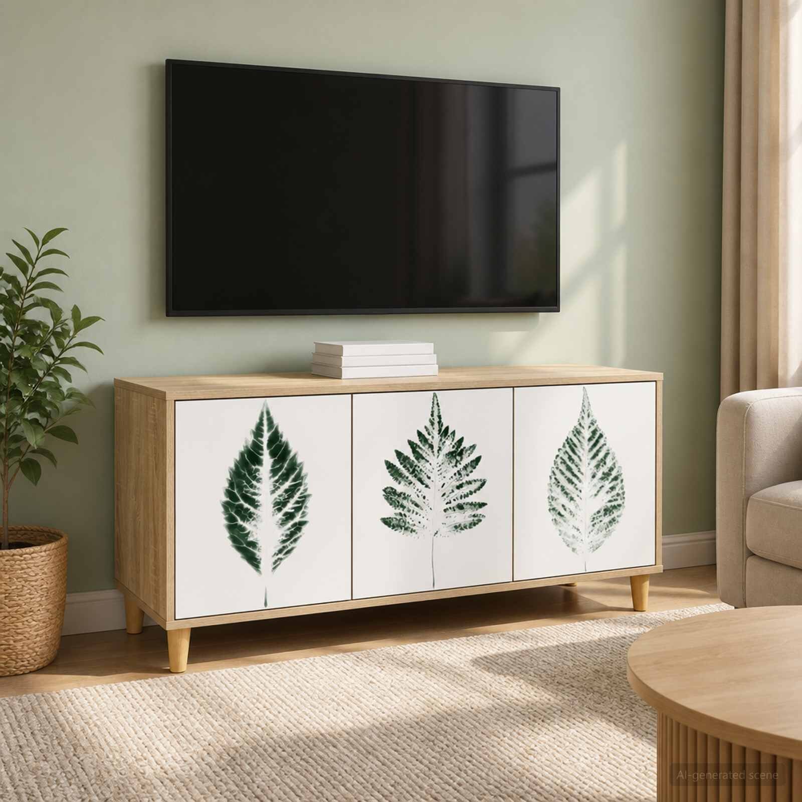vidaXL ТВ шкаф HANAU 102 x 33 x 50 см Сонома Инженерна дървесина