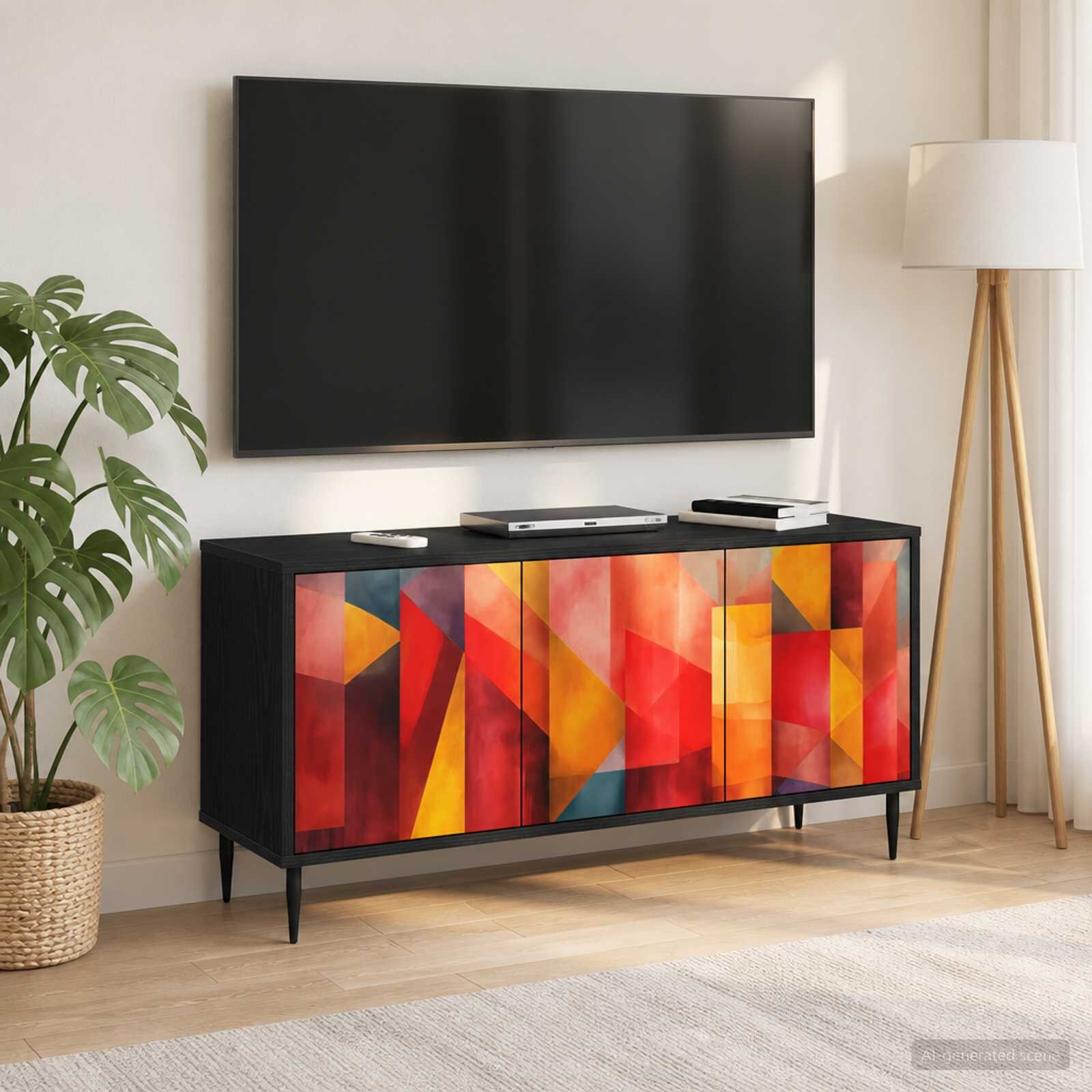 vidaXL ТВ шкаф HEESCH 102 x 33 x 51 см Черен дъб Инженерна дървесина