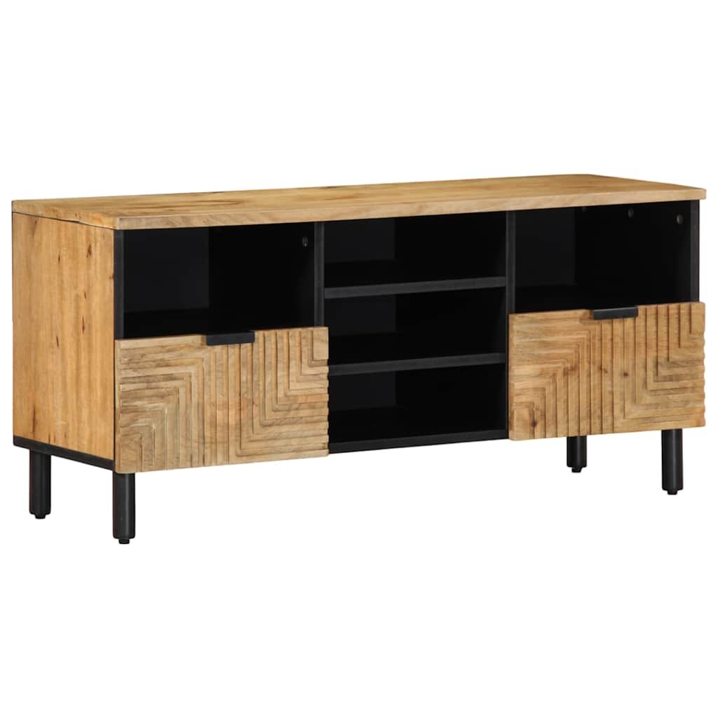 vidaXL TV шкаф кафяв 100x33x46 cm масивна дървесина манго