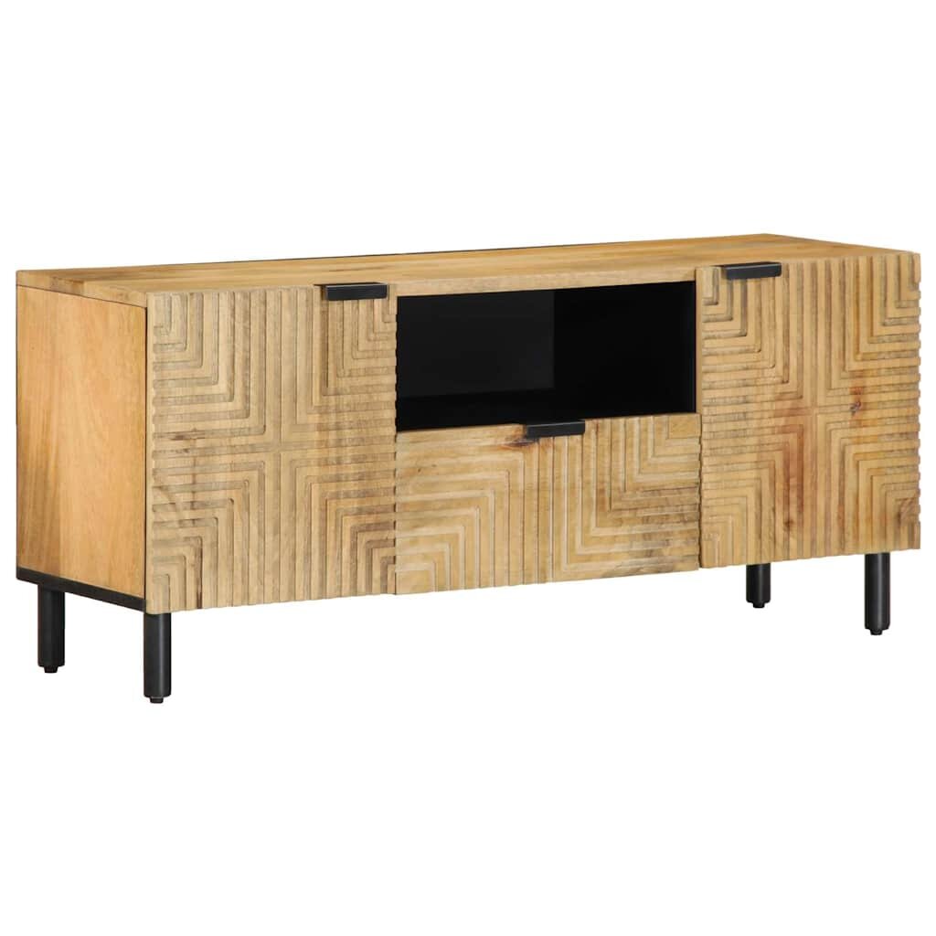 vidaXL ТВ шкаф кафяв 105x33x46 cm масивна дървесина манго