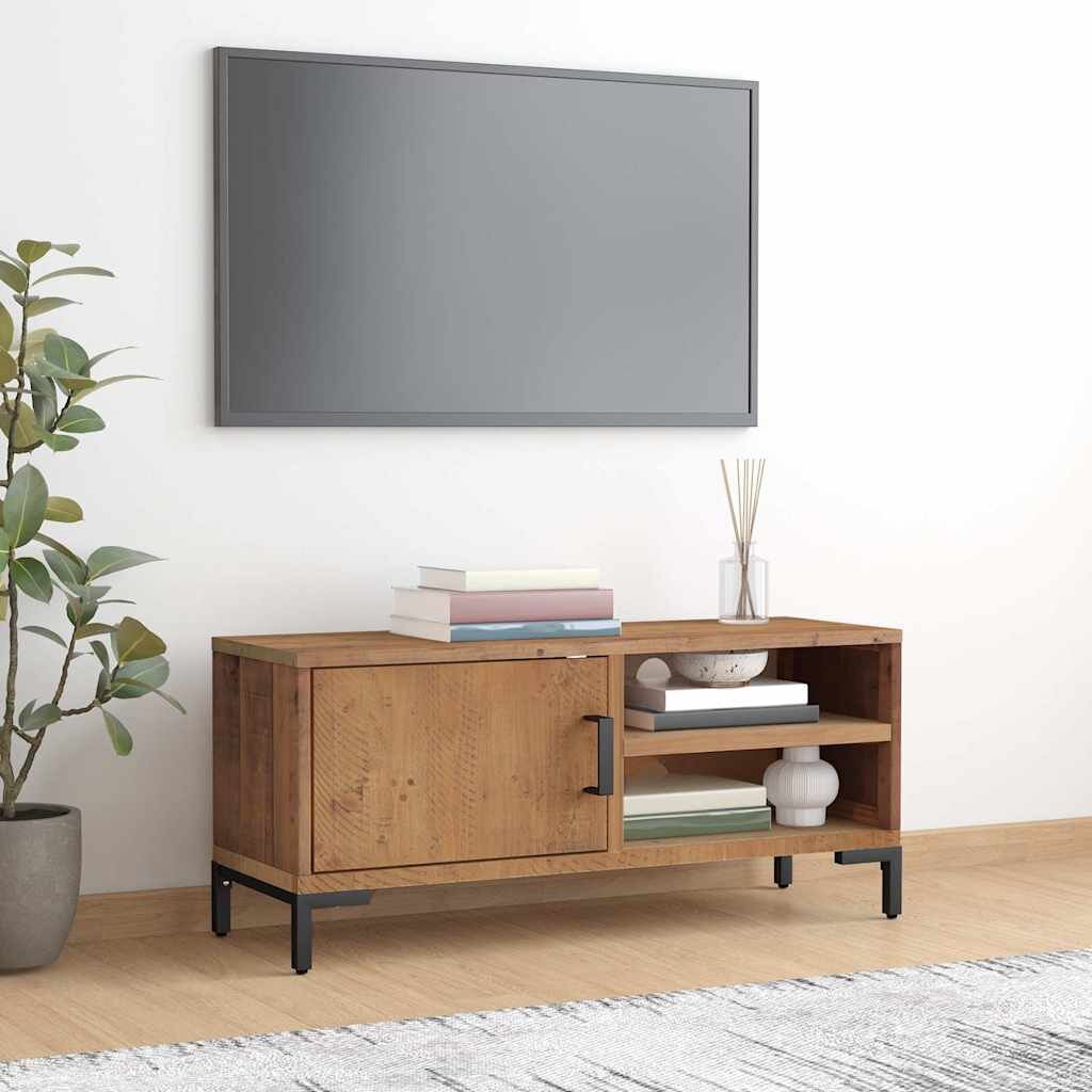 vidaXL ТВ шкаф кафяв 90x30x40 см борова дървесина масив