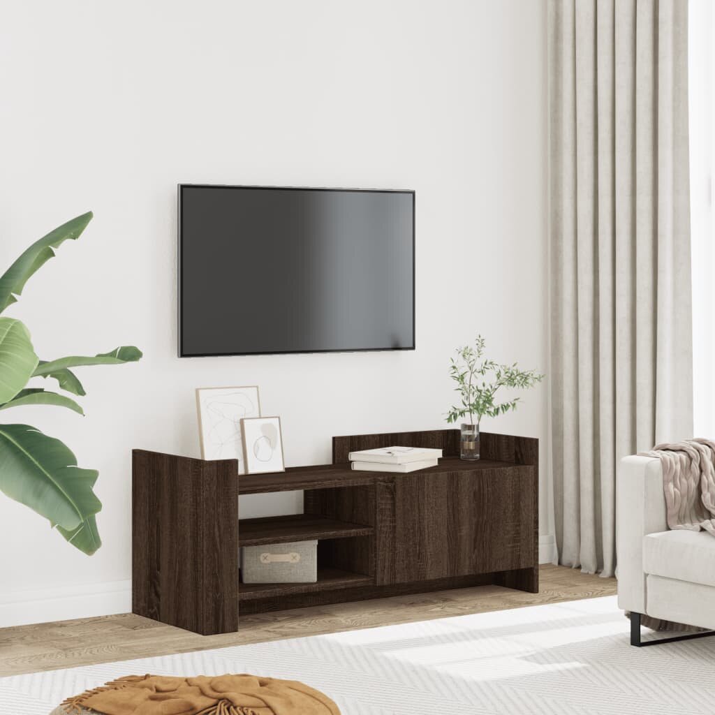 vidaXL ТВ шкаф кафяв дъб 100x35x40 см инженерно дърво
