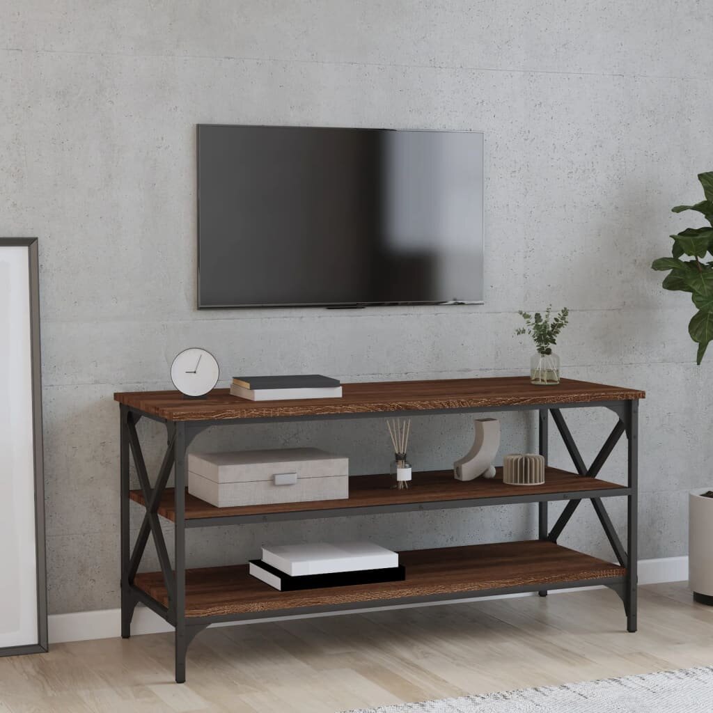 vidaXL ТВ шкаф кафяв дъб 100x40x50 см инженерно дърво