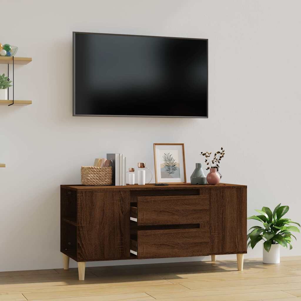 vidaXL ТВ шкаф кафяв дъб 102x445x50 см инженерно дърво