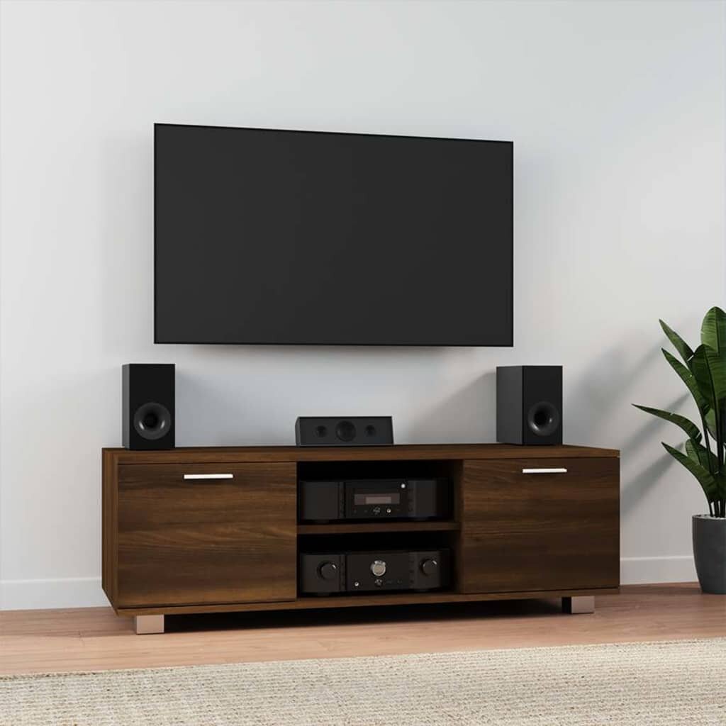 vidaXL ТВ шкаф кафяв дъб 120x405x35 см инженерно дърво