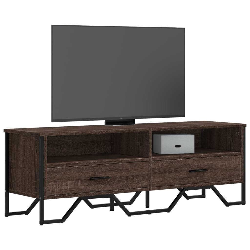 vidaXL ТВ шкаф кафяв дъб 122x34x41 см инженерно дърво