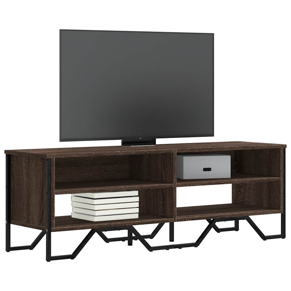 vidaXL ТВ шкаф кафяв дъб 122x34x41 см инженерно дърво