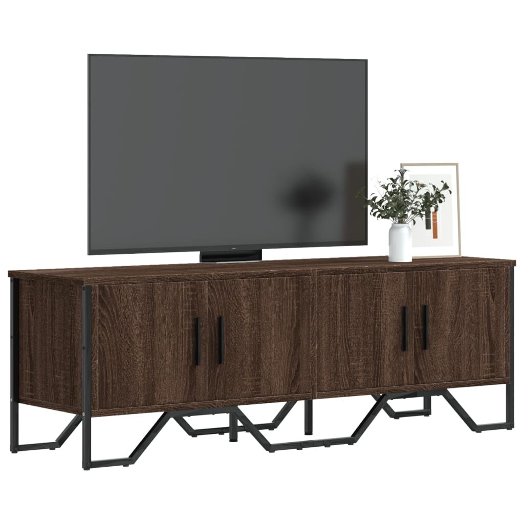 vidaXL ТВ шкаф кафяв дъб 122x34x41 см инженерно дърво