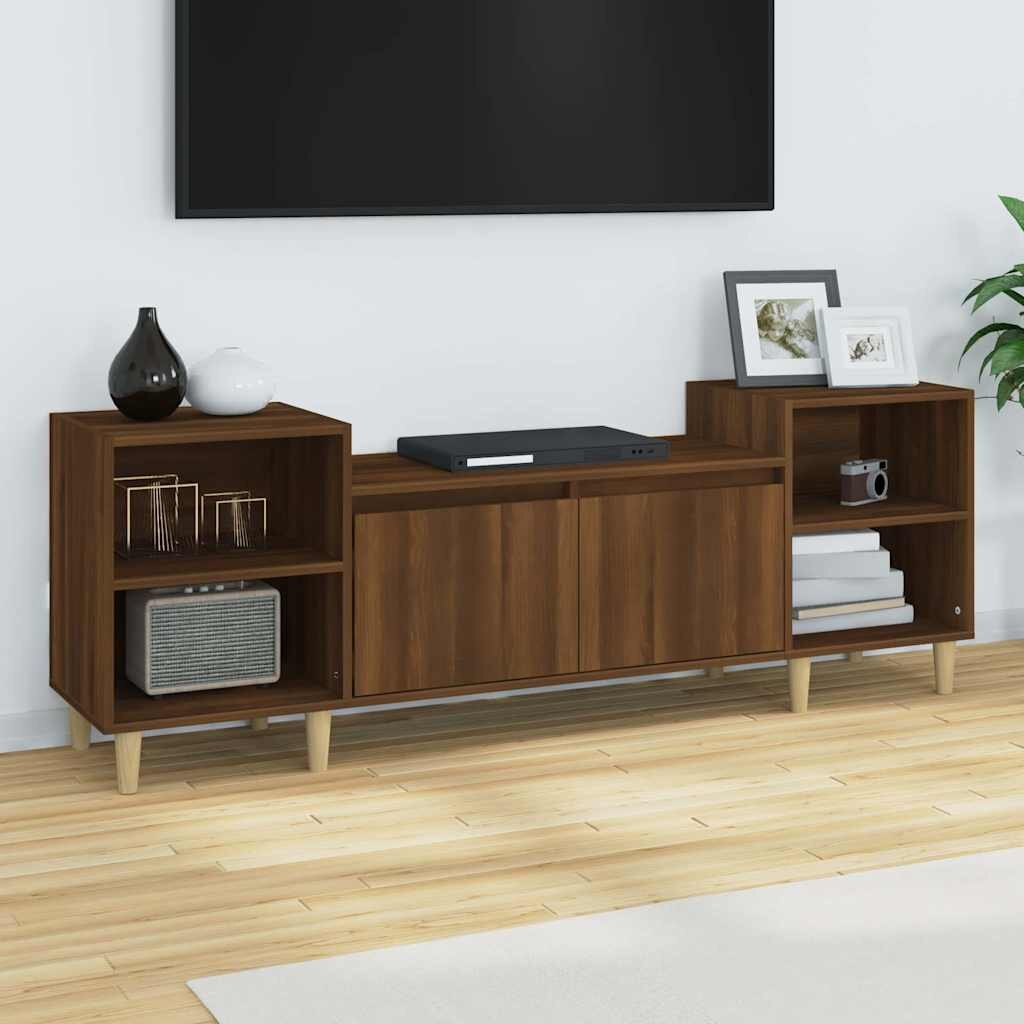 vidaXL ТВ шкаф кафяв дъб 160x35x55 см инженерно дърво