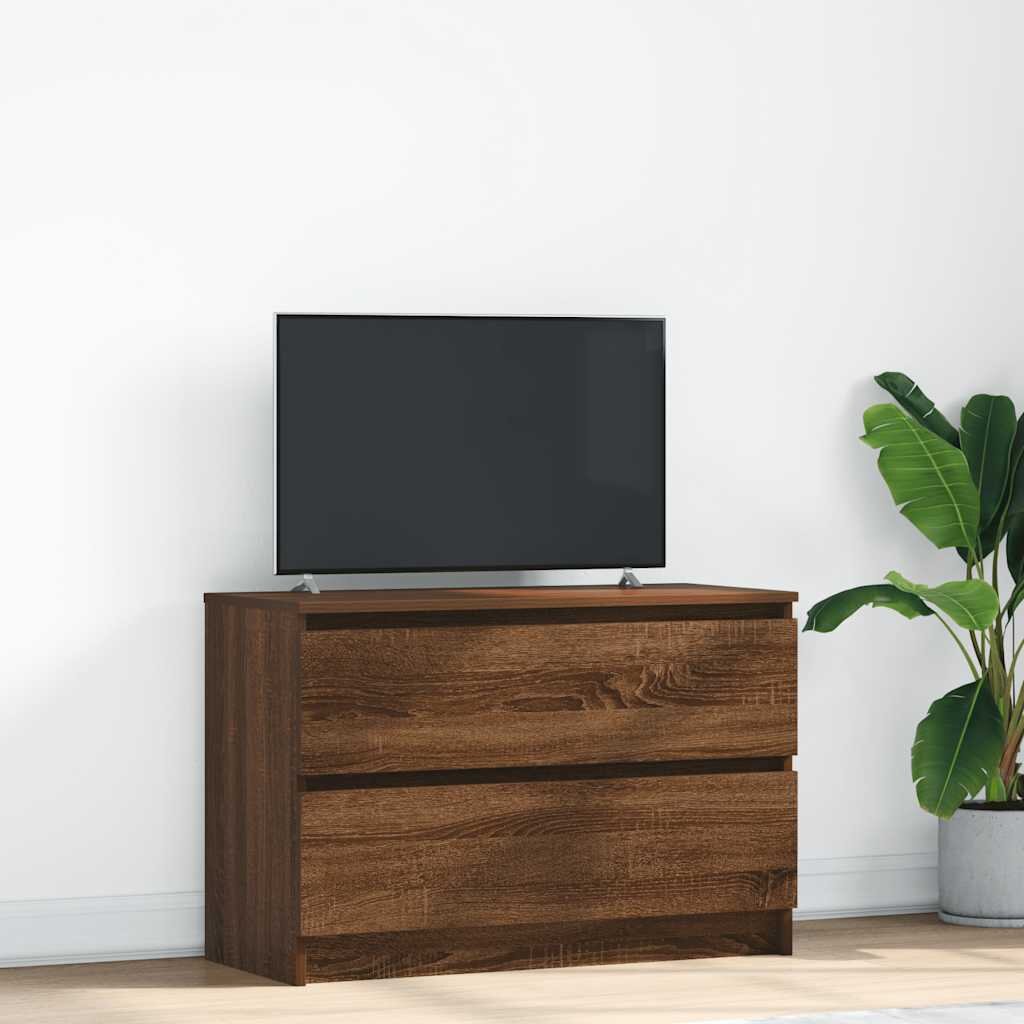 vidaXL ТВ шкаф Кафяв дъб 80x35x54 cm Инженерна дървесина