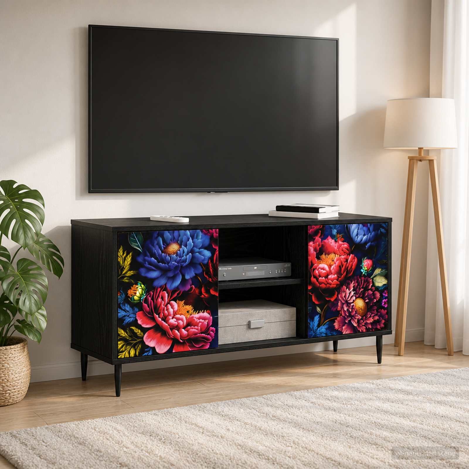vidaXL ТВ шкаф KIEL 102 x 33 x 51 см Черен дъб Инженерна дървесина