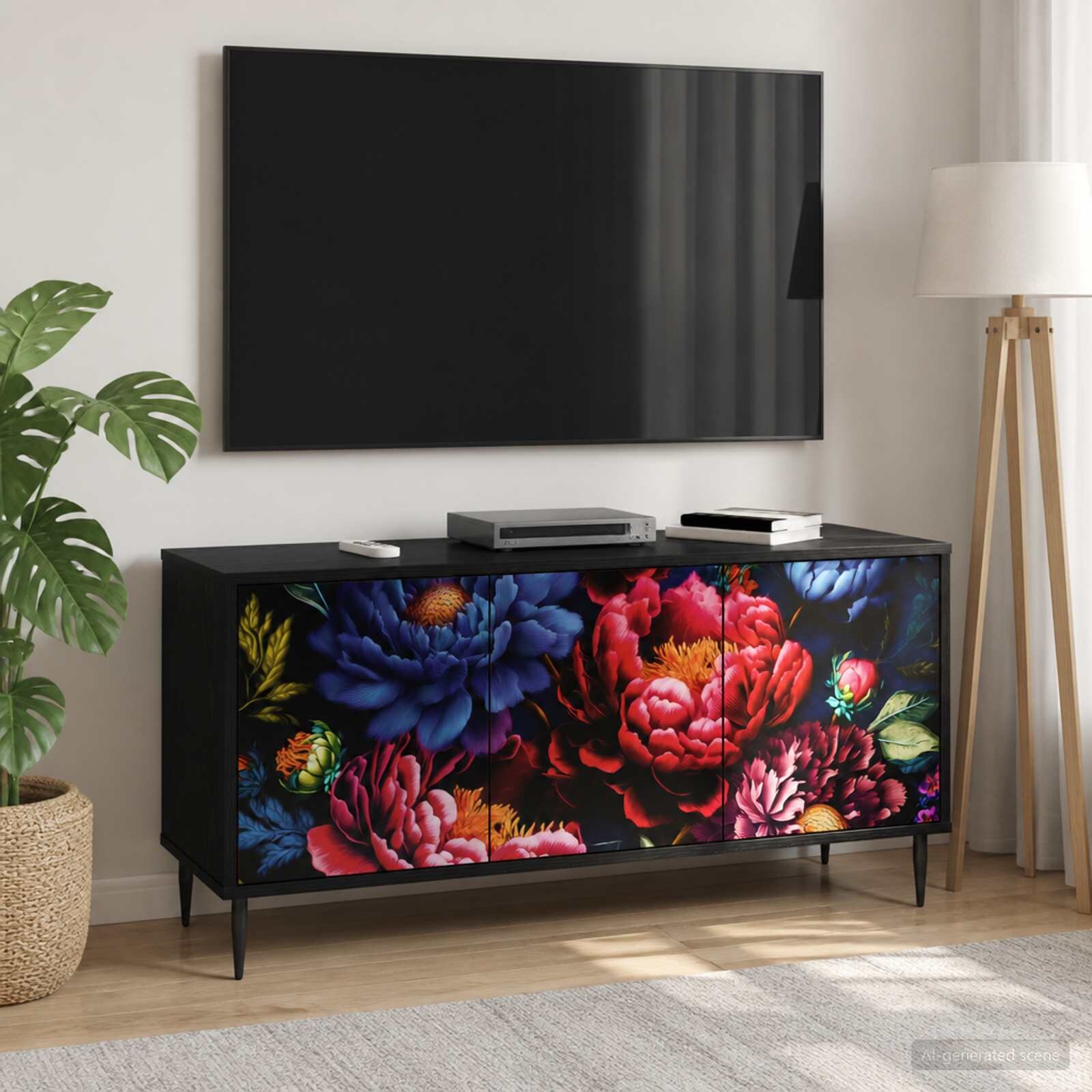 vidaXL ТВ шкаф KIEL 102 x 33 x 51 см Черен дъб Инженерна дървесина