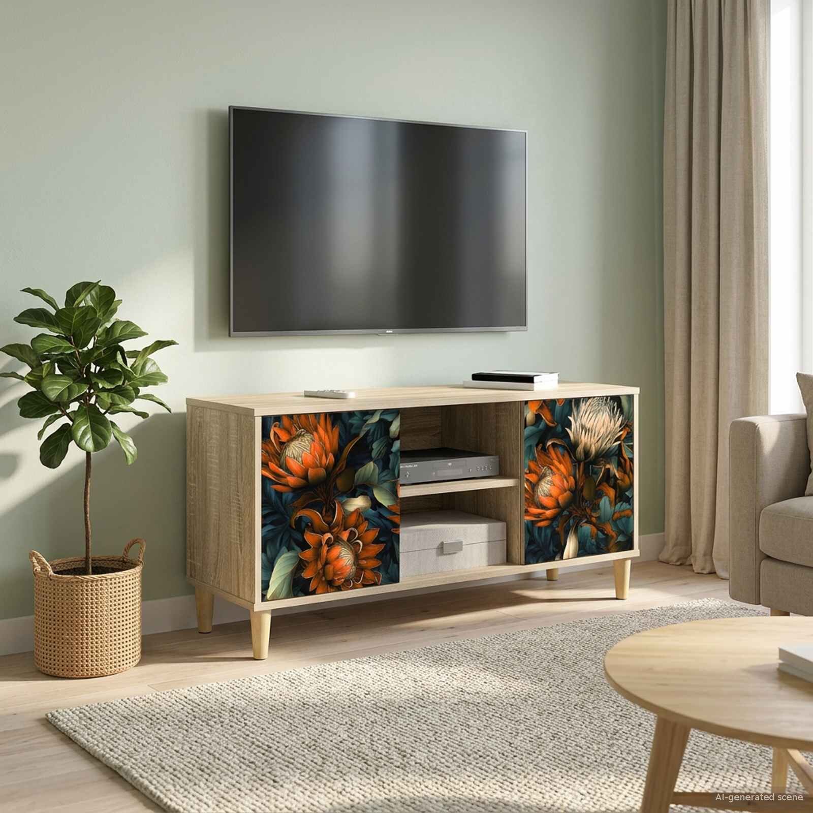 vidaXL ТВ шкаф LOCHEM 102 x 33 x 50 см Сонома Инженерна дървесина