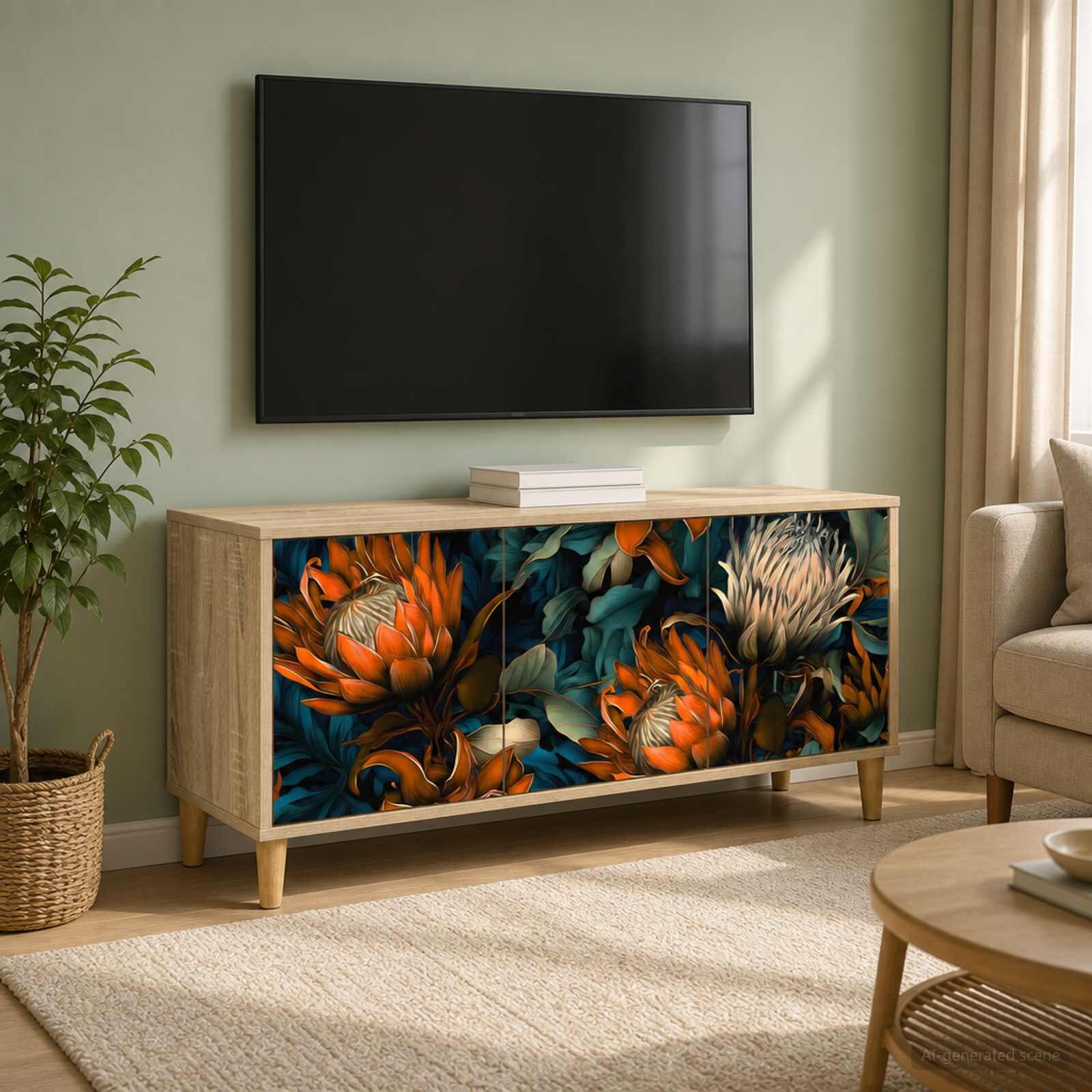 vidaXL ТВ шкаф LOCHEM 102 x 33 x 50 см Сонома Инженерна дървесина