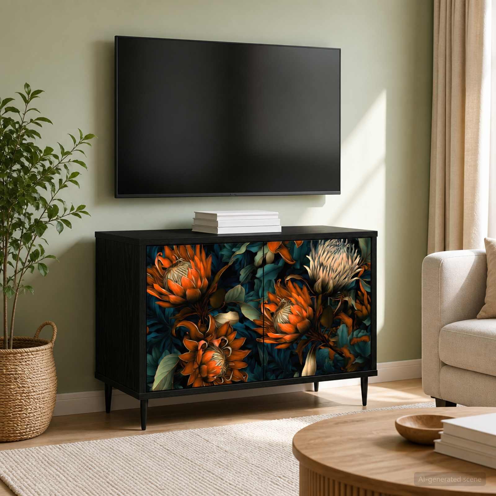 vidaXL ТВ шкаф LOCHEM 69 x 33 x 505 см Черен дъб Инженерна дървесина