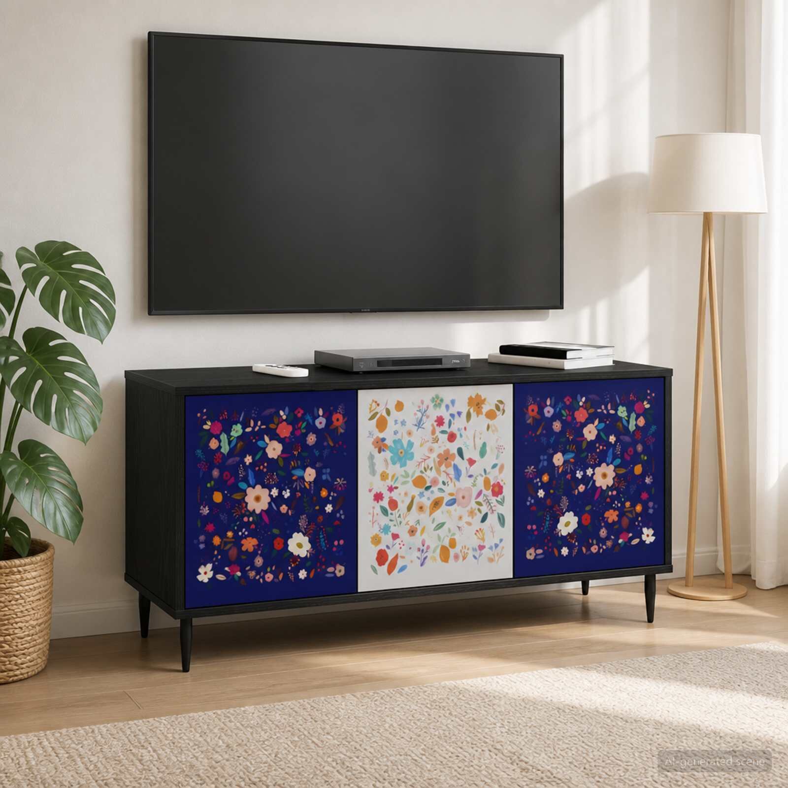 vidaXL ТВ шкаф MAINZ 102 x 33 x 51 см Черен дъб Инженерна дървесина
