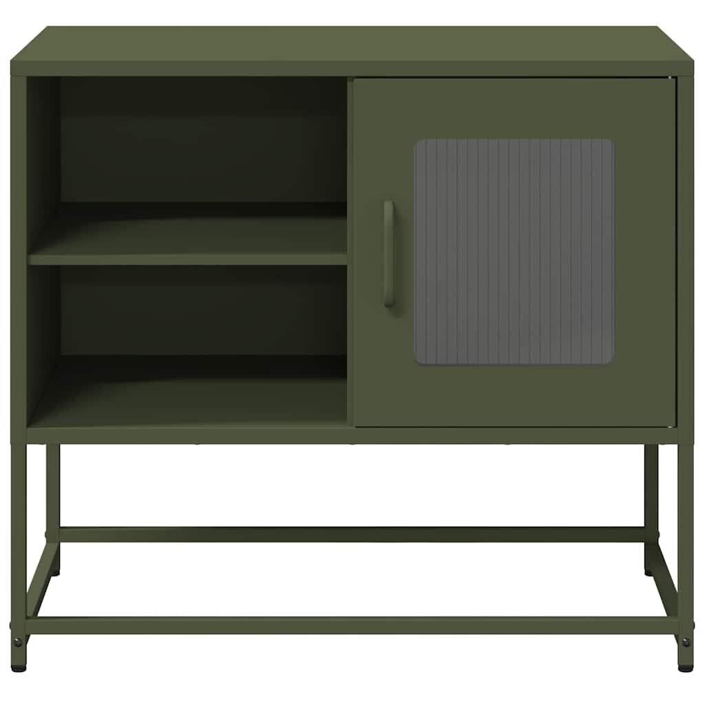 vidaXL ТВ шкаф маслиненозелен 68x39x605 см стомана