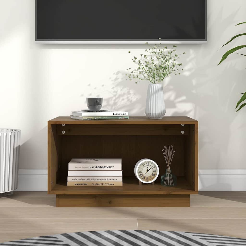 vidaXL ТВ шкаф меденокафяв 60x35x35 см бор масив