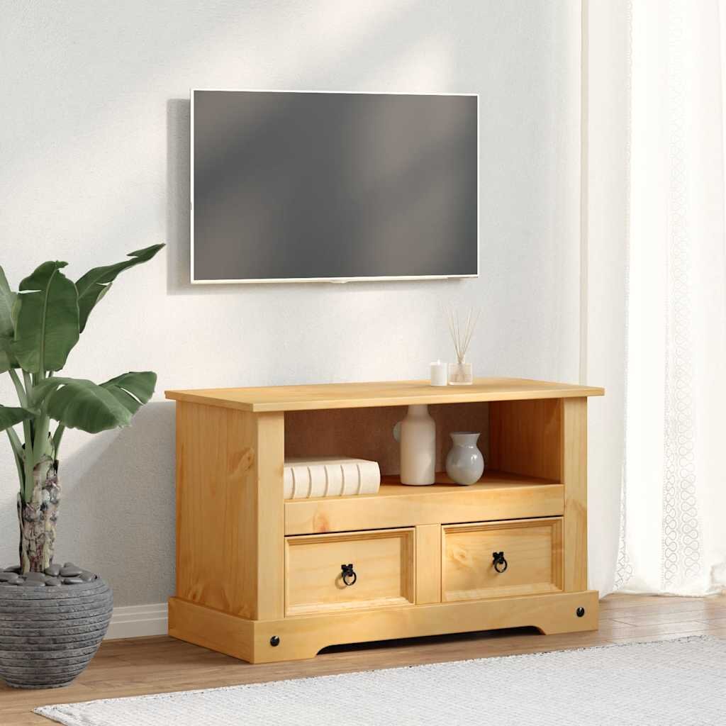 vidaXL ТВ шкаф мексикански бор стил Корона 91x43x56 cм