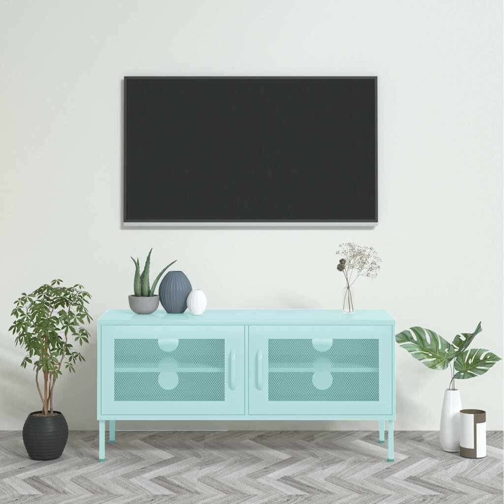 vidaXL ТВ шкаф мента 105x35x50 см стомана