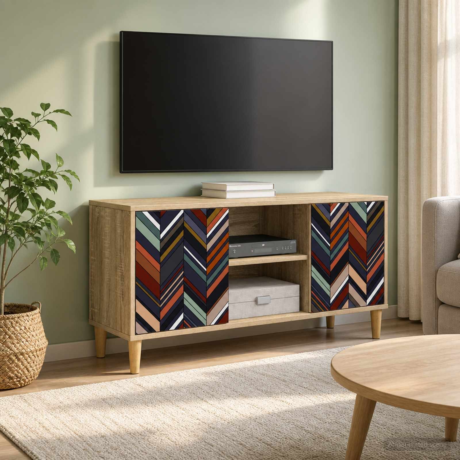 vidaXL ТВ шкаф OMMEN 102 x 33 x 50 см Сонома Инженерна дървесина