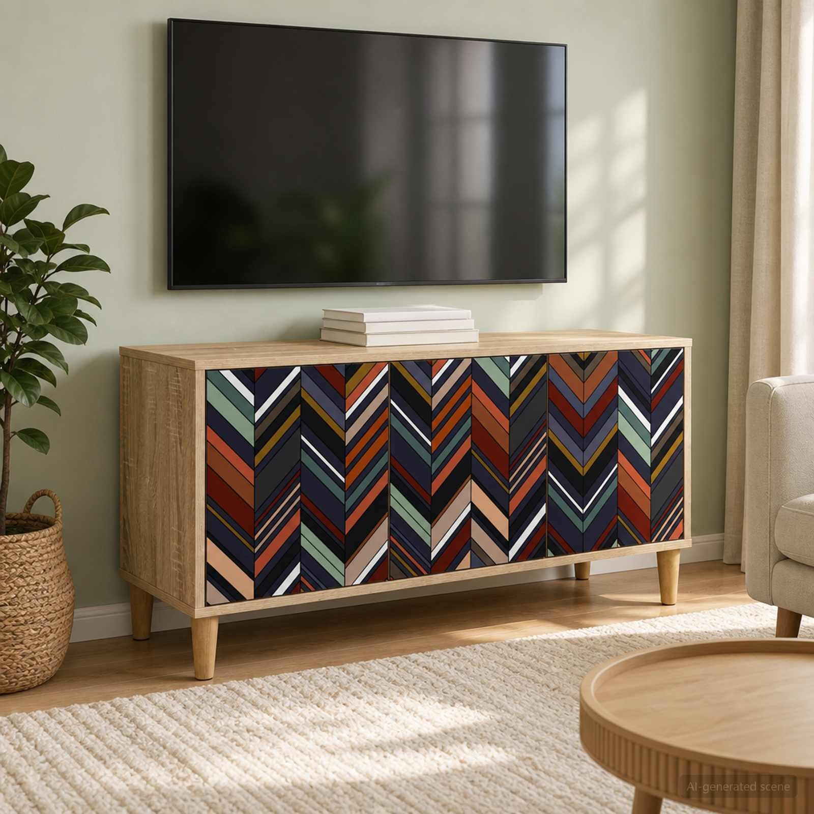 vidaXL ТВ шкаф OMMEN 102 x 33 x 50 см Сонома Инженерна дървесина