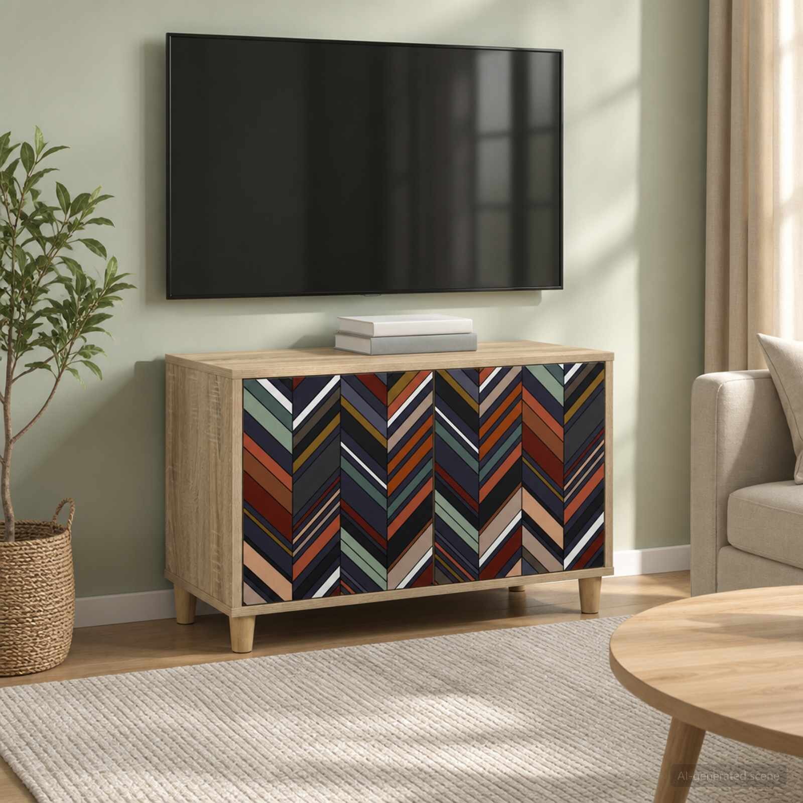 vidaXL ТВ шкаф OMMEN 69 x 33 x 50 см Сонома Инженерна дървесина