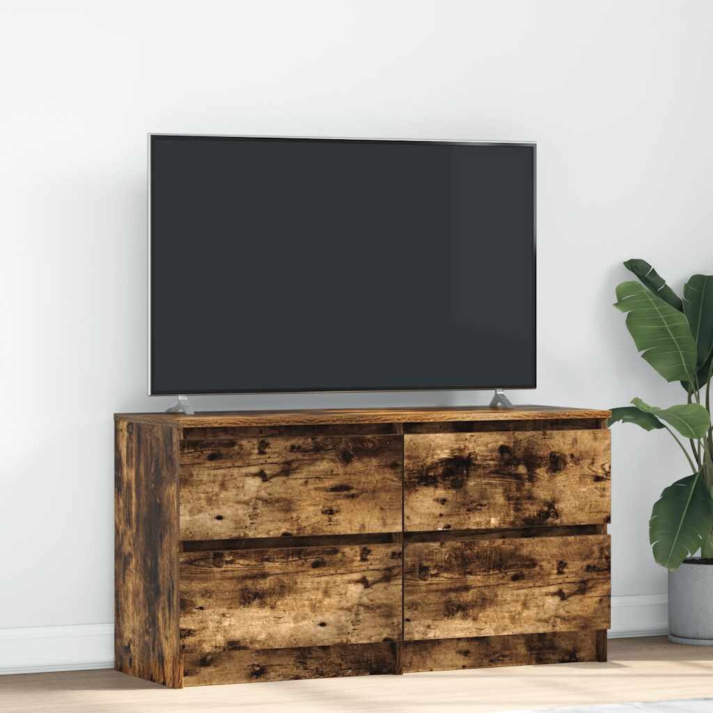 vidaXL ТВ шкаф опушен дъб 100x35x54 cm Инженерна дървесина