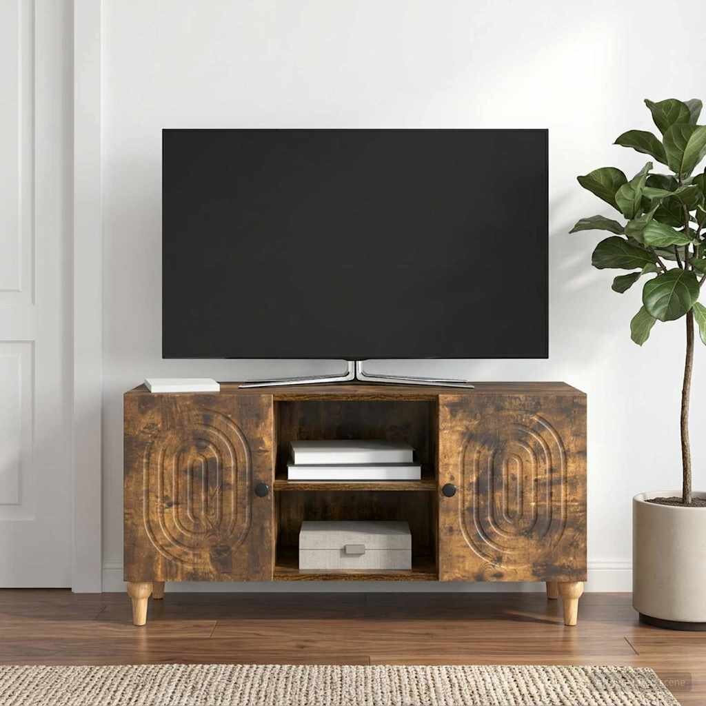 vidaXL ТВ шкаф Опушен дъб 102 x 345 x 50 см Инженерна дървесина