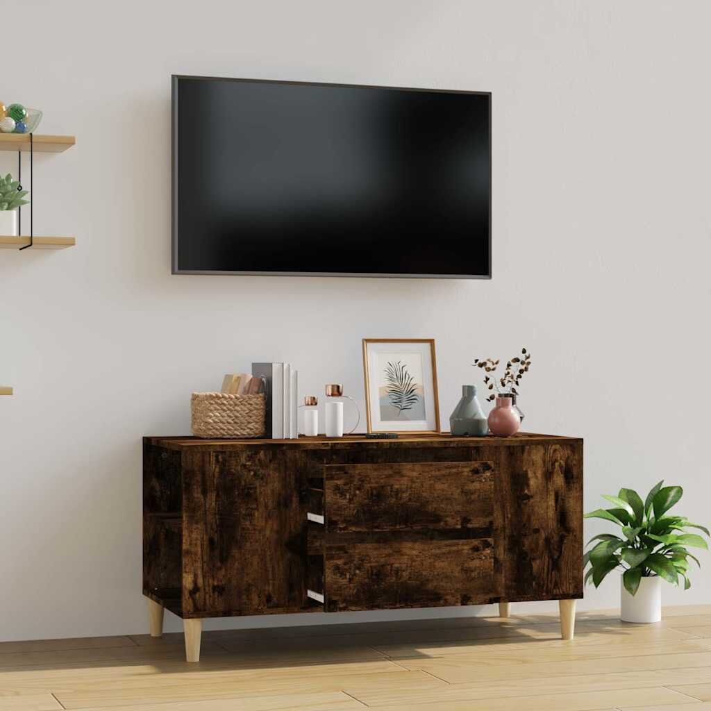 vidaXL ТВ шкаф опушен дъб 102x445x50 см инженерно дърво