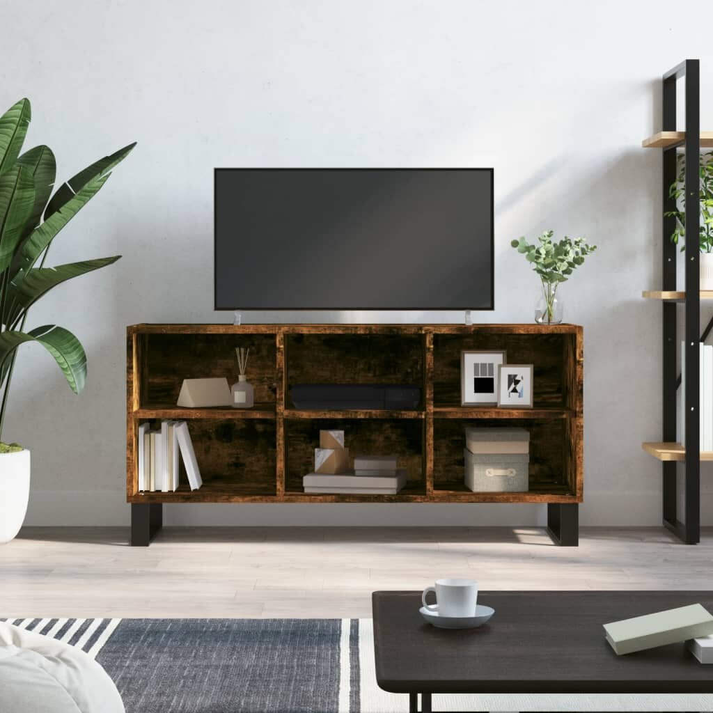 vidaXL ТВ шкаф опушен дъб 1035x30x50 см инженерно дърво