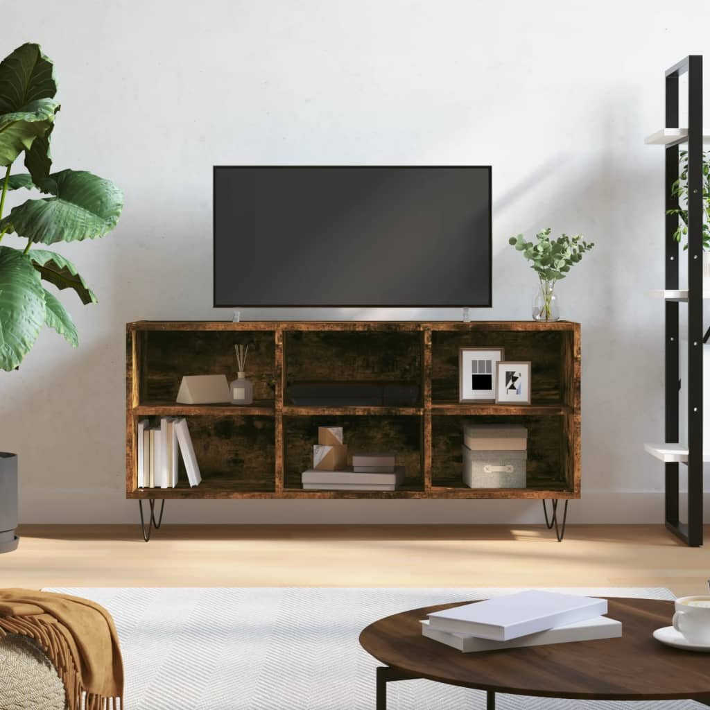 vidaXL ТВ шкаф опушен дъб 1035x30x50 см инженерно дърво