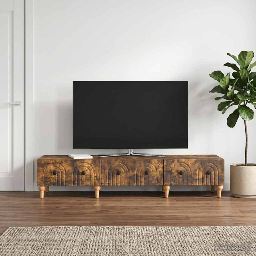 vidaXL ТВ шкаф Опушен дъб 147 x 345 x 30 см Инженерна дървесина