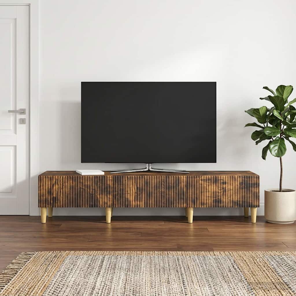 vidaXL ТВ шкаф Опушен дъб 147 x 345 x 30 см Инженерна дървесина