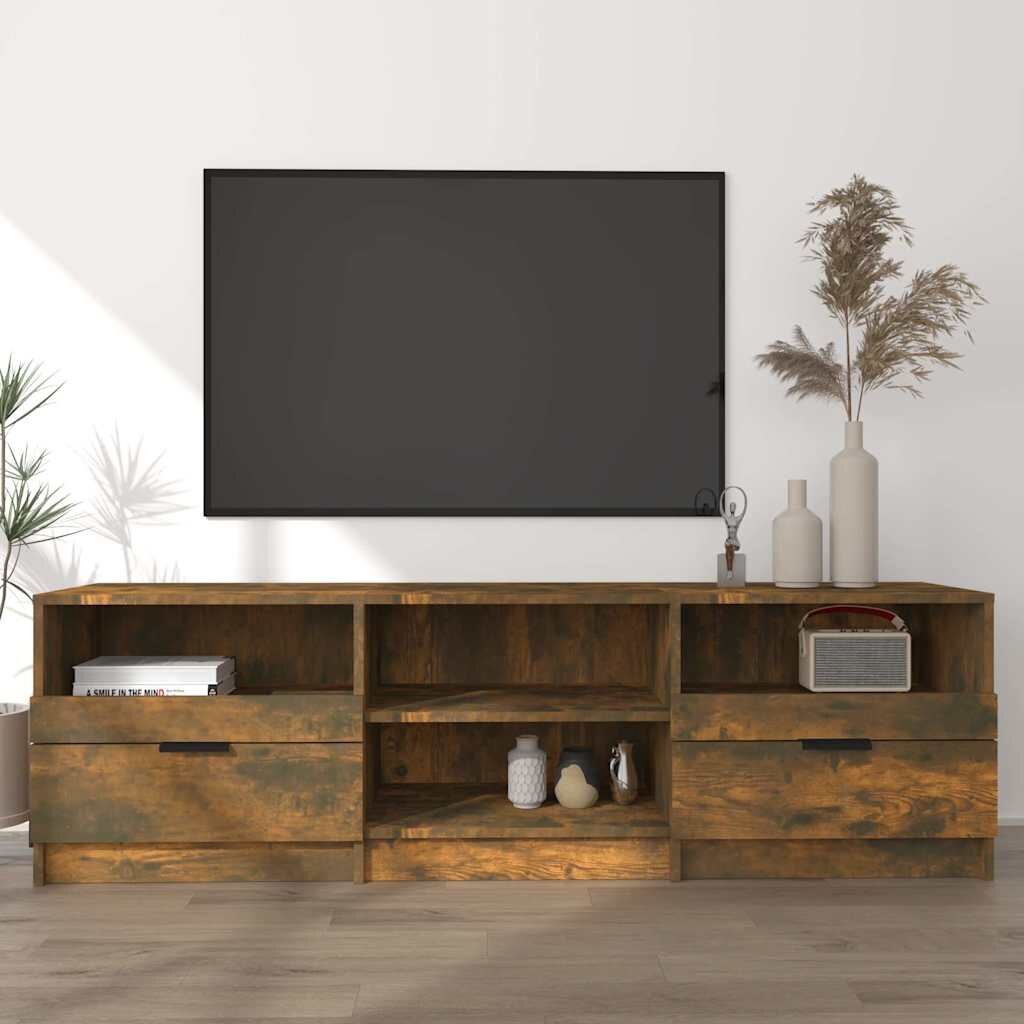 vidaXL ТВ шкаф oпушен дъб 150x335x45 см инженерно дърво