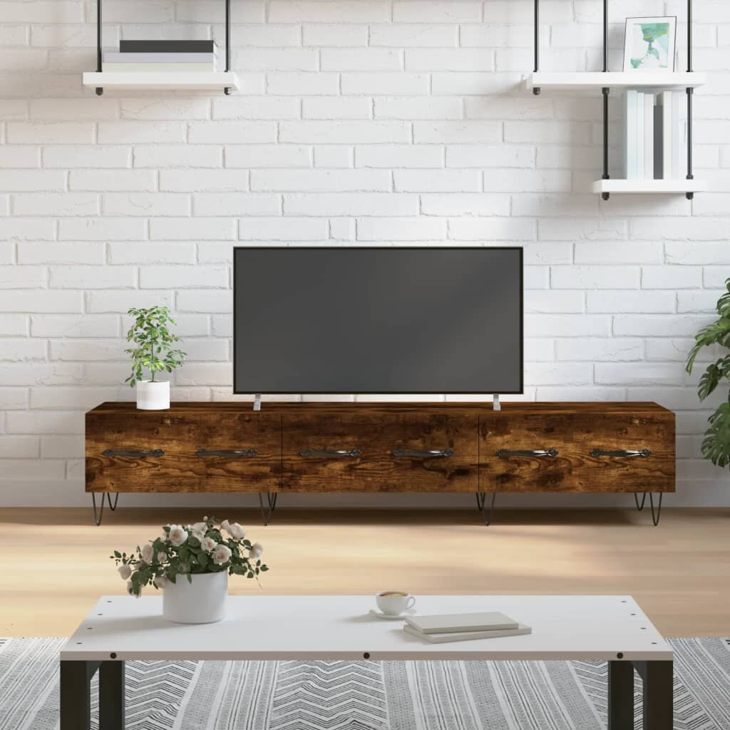 vidaXL ТВ шкаф опушен дъб 150x36x30 см инженерно дърво