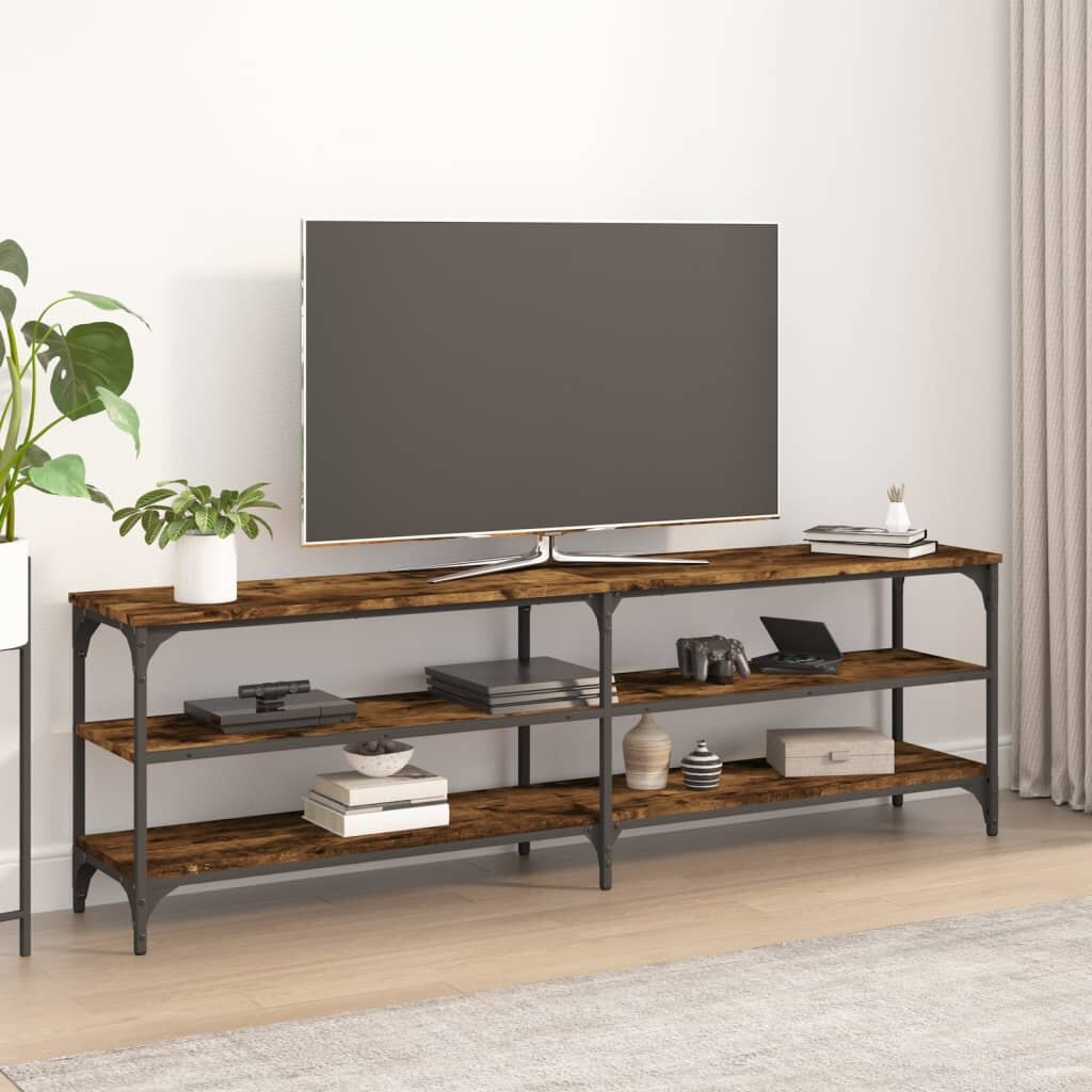 vidaXL ТВ шкаф опушен дъб 160x30x50 см инженерно дърво