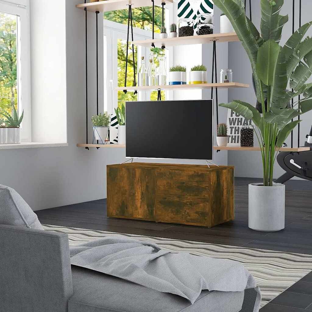 vidaXL ТВ шкаф опушен дъб 80x34x36 см инженерно дърво