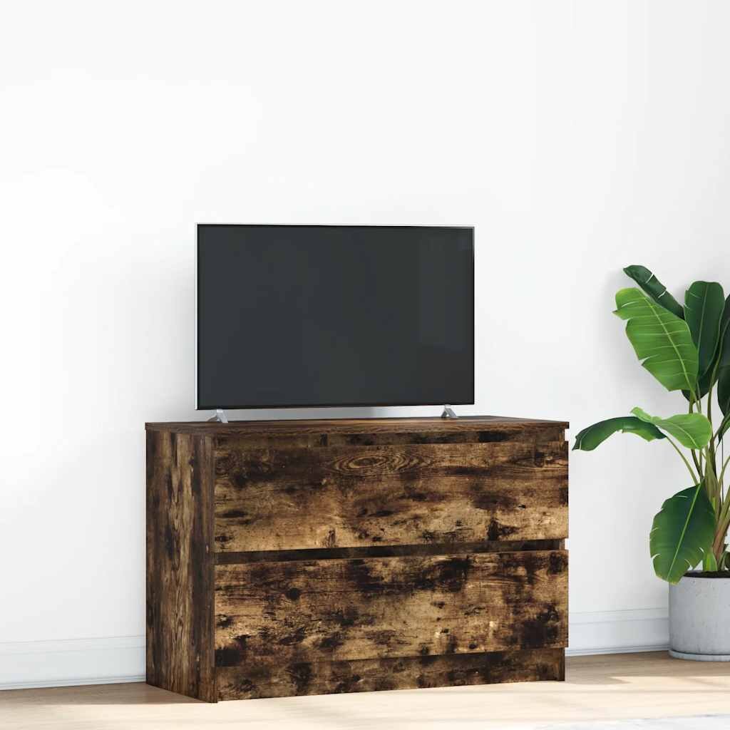 vidaXL ТВ шкаф опушен дъб 80x35x54 cm Инженерна дървесина