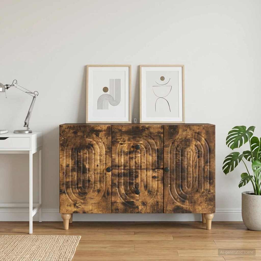 vidaXL ТВ шкаф Опушен дъб 89 x 345 x 60 см Инженерна дървесина