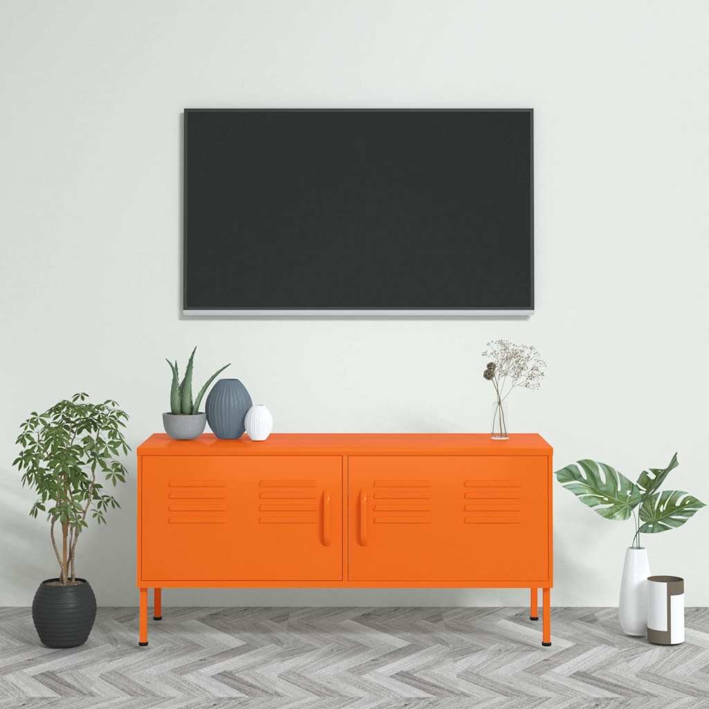 vidaXL ТВ шкаф оранжев 105x35x50 см стомана